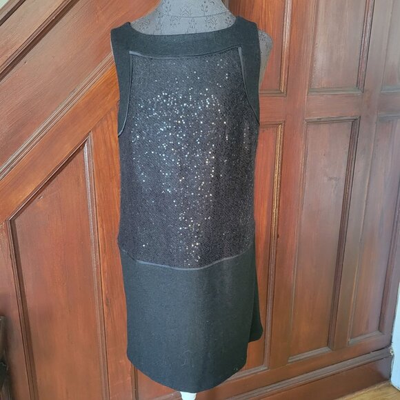 Ann Taylor LOFT Black Sleeveless Sequin Overlay Sheath Dress Size 8 NWT - Picture 1 of 7